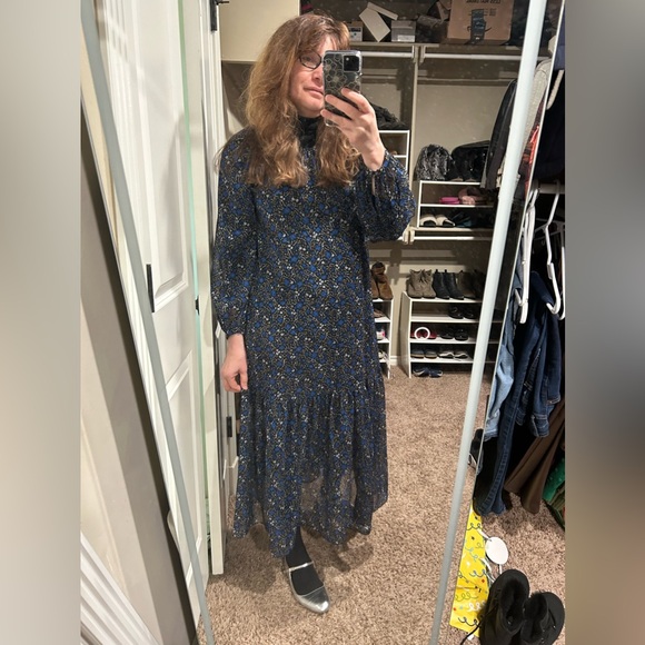 Blue Floral Dress - Picture 1 of 4